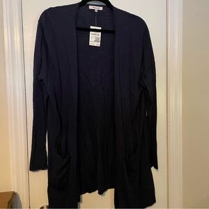 Women's Navy Open Front Cardigan